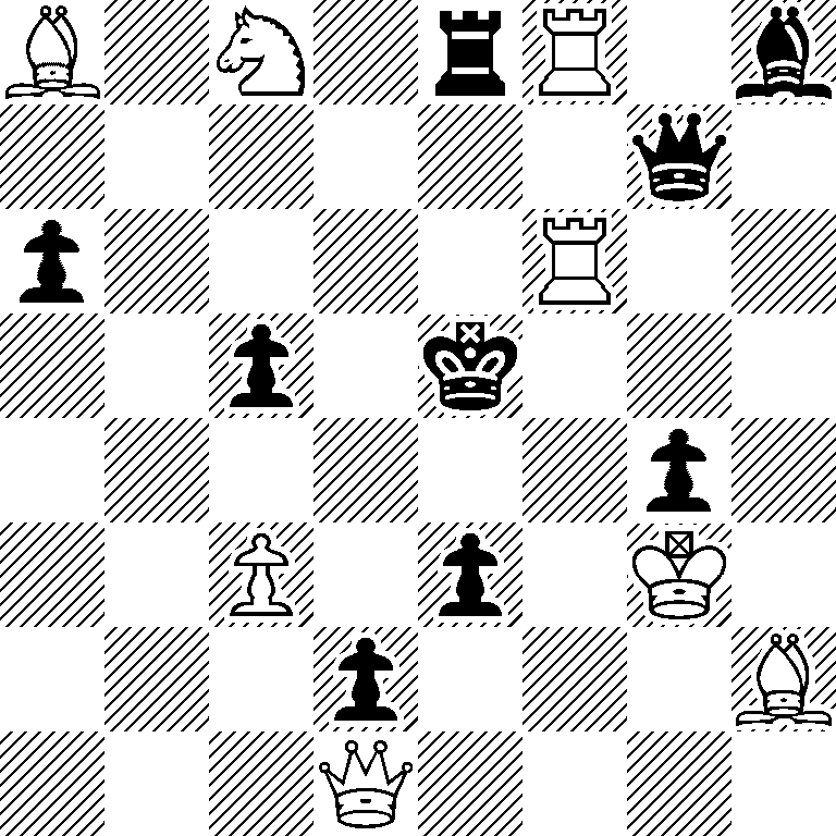 B1N1rR1b/6q1/p4R2/2p1k3/6p1/2P1p1K1/3p3B/3Q4