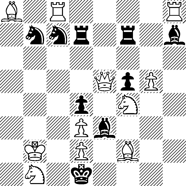 B1R4R/1nnr1r1b/8/4QpP1/3p1N2/3Pb3/1K1P1B2/1N1k4