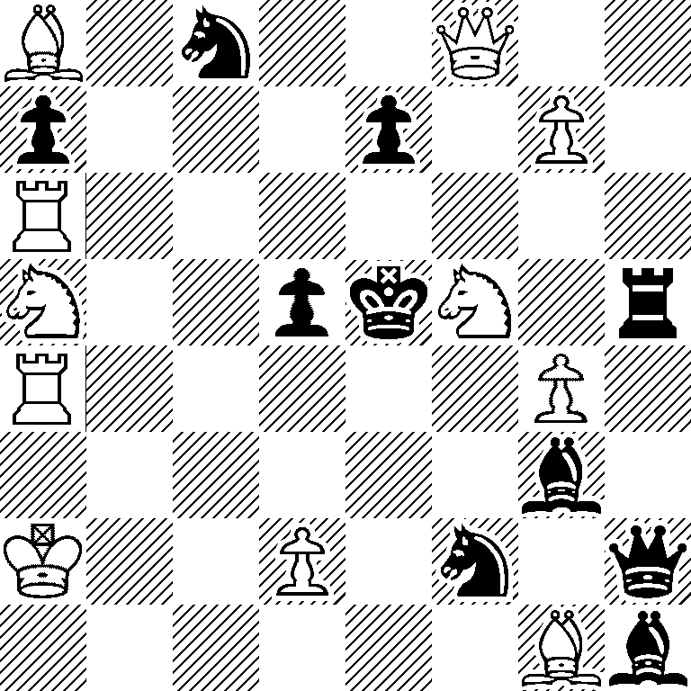 B1n2Q2/p3p1P1/R7/N2pkN1r/R5P1/6b1/K2P1n1q/6Bb