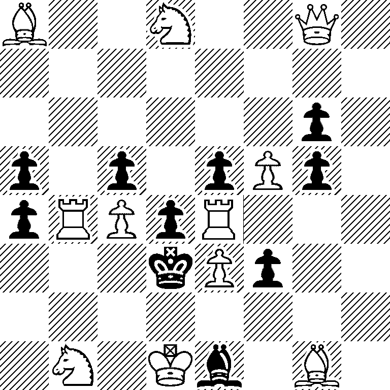B2N2Q1/8/6p1/p1p1pPp1/pRPpR3/3kPp2/8/1N1Kb1B1