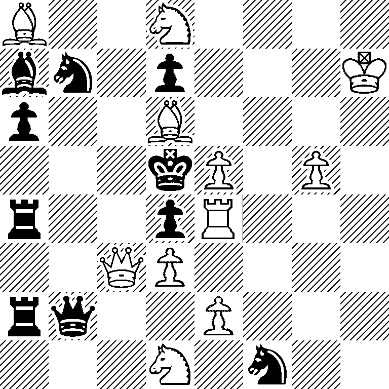 B2N4/bn1p3K/p2B4/3kP1P1/r2pR3/2QP4/rq2P3/3N1n2