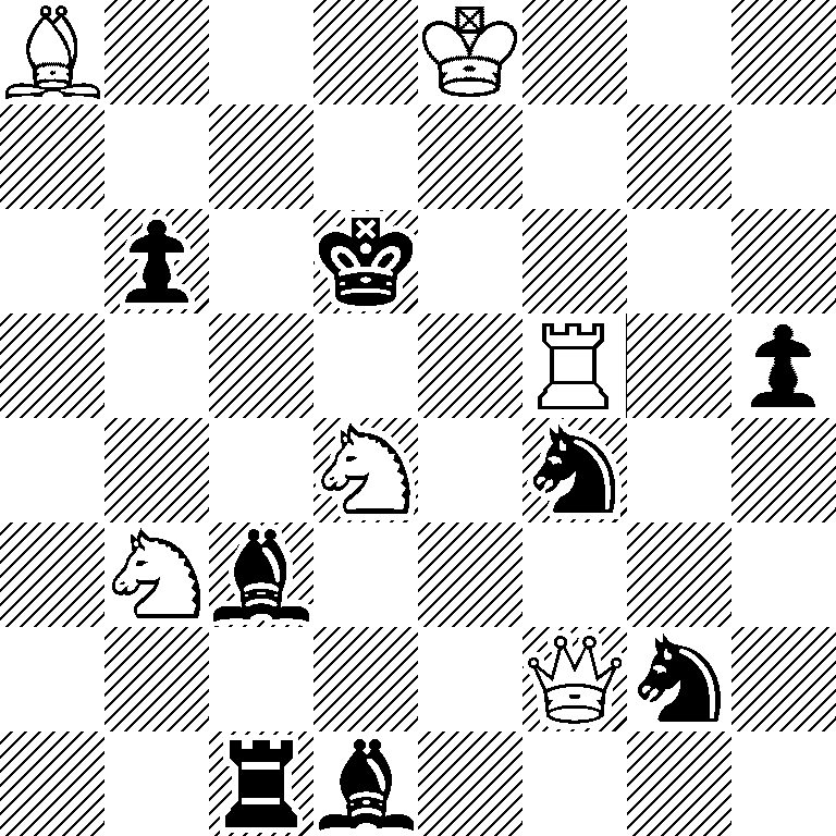 B3K3/8/1p1k4/5R1p/3N1n2/1Nb5/5Qn1/2rb4