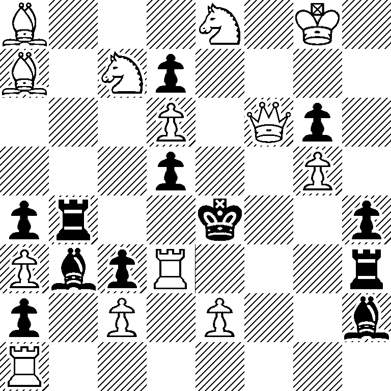 B3N1K1/B1Np4/3P1Qp1/3p2P1/pr2k2p/PbpR3r/p1P1P2b/R7