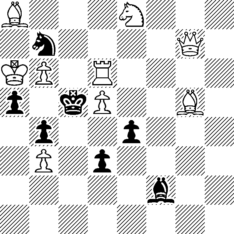 B3N3/1n4Q1/KP1R4/p1kP2B1/1p2p3/1P1p4/5b2/8