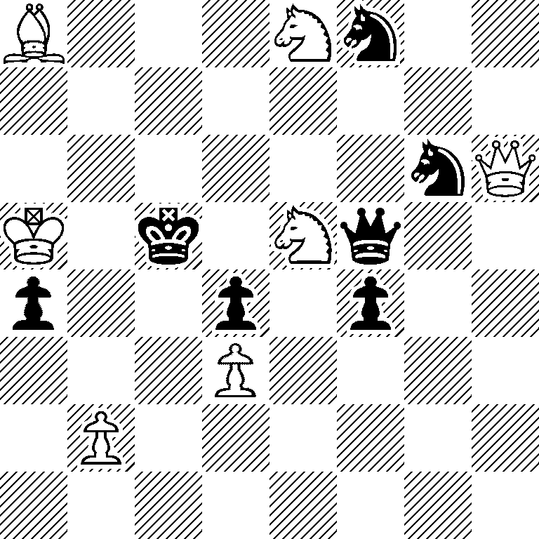 B3Nn2/8/6nQ/K1k1Nq2/p2p1p2/3P4/1P6/8