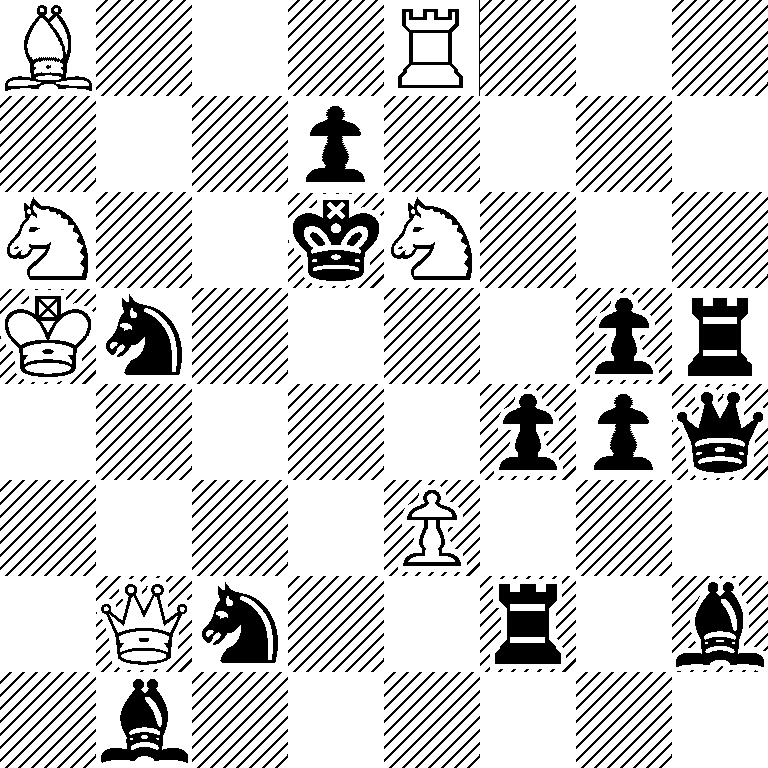 B3R3/3p4/N2kN3/Kn4pr/5ppq/4P3/1Qn2r1b/1b6
