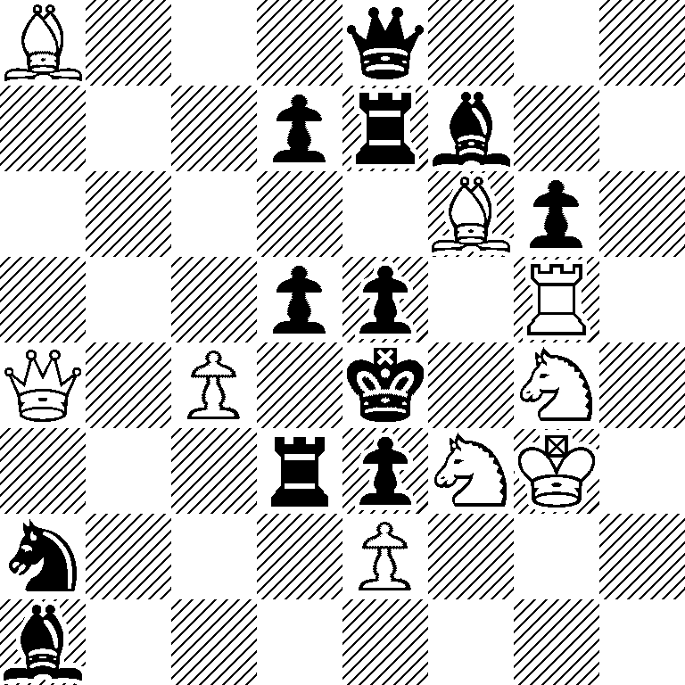 B3q3/3prb2/5Bp1/3pp1R1/Q1P1k1N1/3rpNK1/n3P3/b7