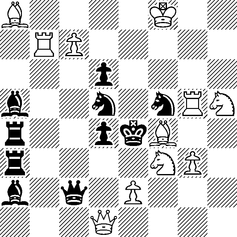 B4K2/1RP5/3p4/b2n1nRN/r2pkB2/r4NP1/b1q1P3/3Q4