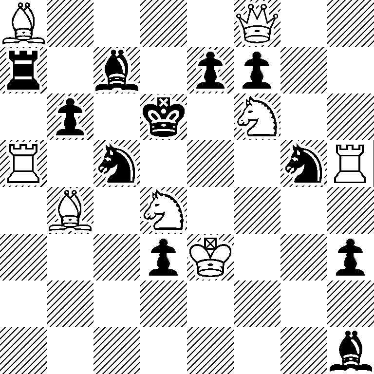 B4Q2/r1b1pp2/1p1k1N2/R1n3nR/1B1N4/3pK2p/8/7b