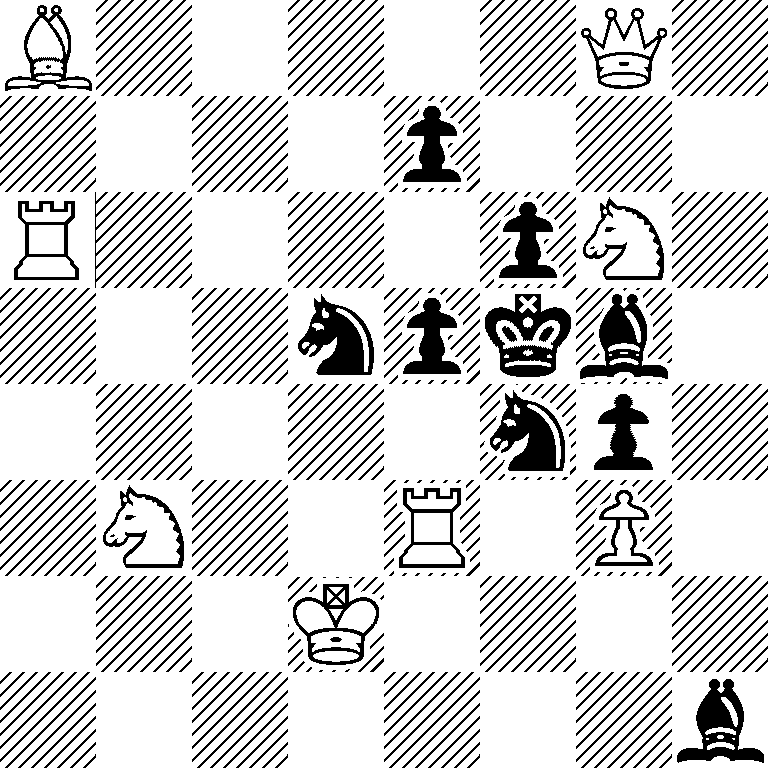 B5Q1/4p3/R4pN1/3npkb1/5np1/1N2R1P1/3K4/7b