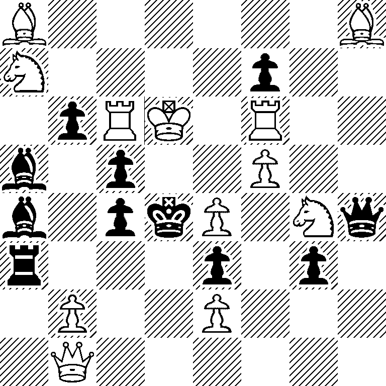 B6B/N4p2/1pRK1R2/b1p2P2/b1pkP1Nq/r3p1p1/1P2P3/1Q6