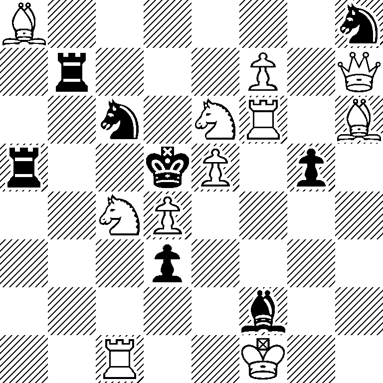 B6n/1r3P1Q/2n1NR1B/r2kP1p1/2NP4/3p4/5b2/2R2K2
