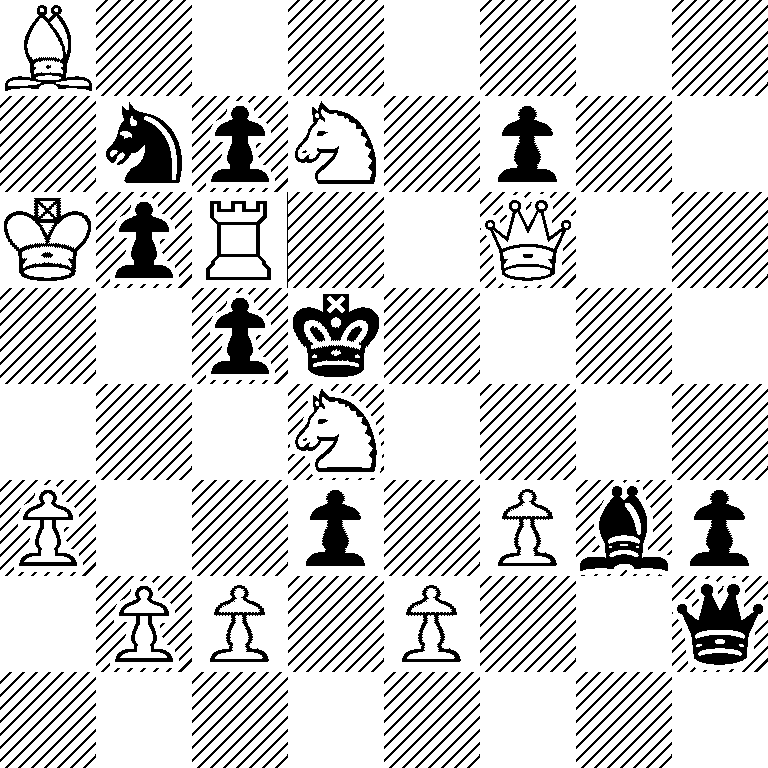 B7/1npN1p2/KpR2Q2/2pk4/3N4/P2p1Pbp/1PP1P2q/8
