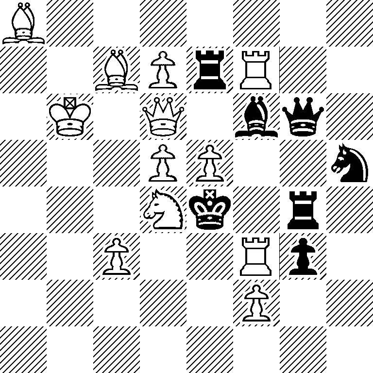 B7/2BPrR2/1K1Q1bq1/3PP2n/3Nk1r1/2P2Rp1/5P2/8