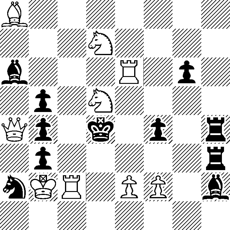 B7/3N4/b3R1p1/1p1N4/Qp1k1p1r/1p5r/nKR1PP1b/8