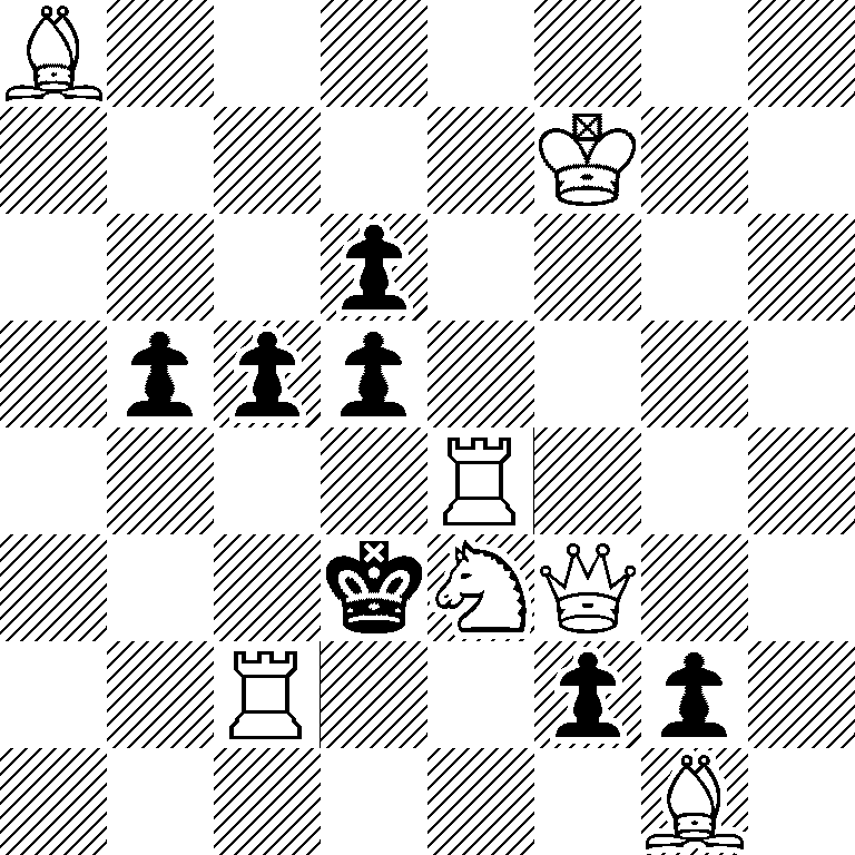 B7/5K2/3p4/1ppp4/4R3/3kNQ2/2R2pp1/6B1