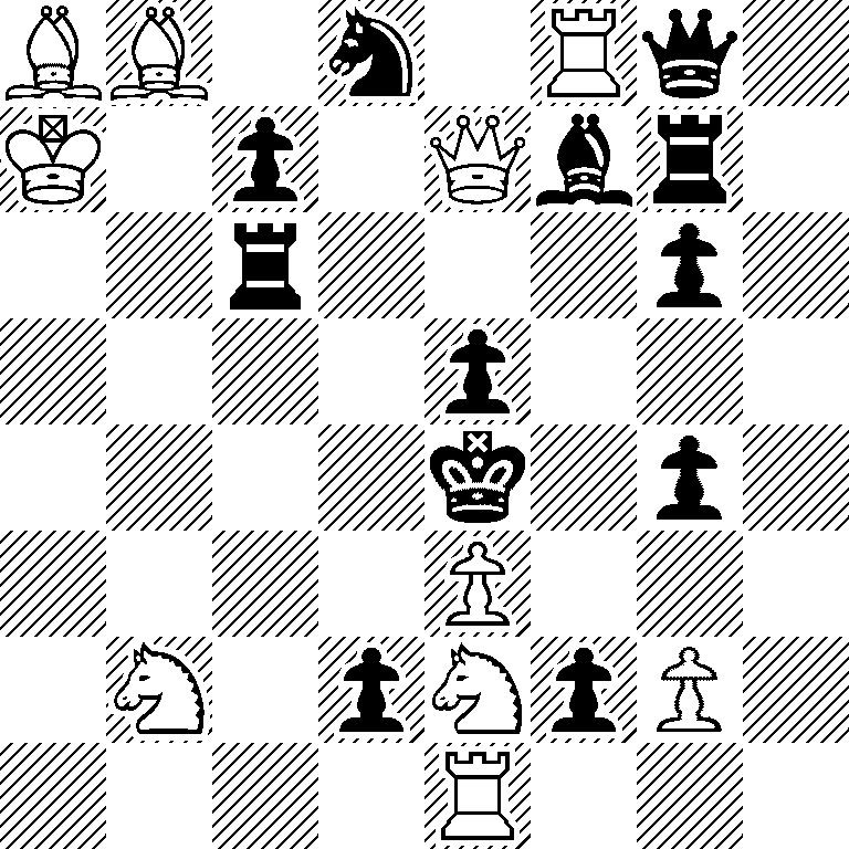 BB1n1Rq1/K1p1Qbr1/2r3p1/4p3/4k1p1/4P3/1N1pNpP1/4R3