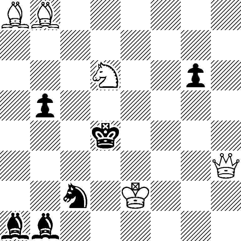 BB6/8/3N2p1/1p6/3k4/7Q/2n1K3/bb6