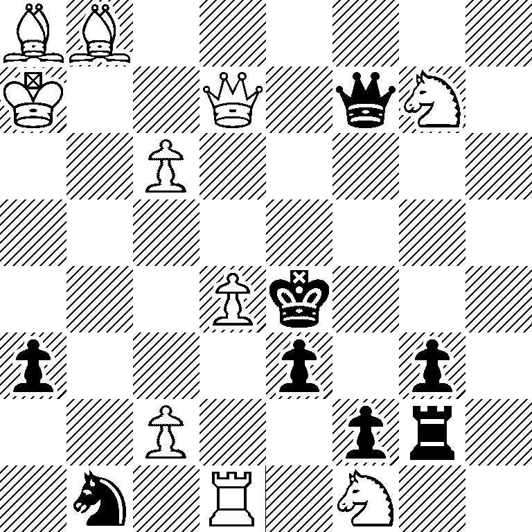 BB6/K2Q1qN1/2P5/8/3Pk3/p3p1p1/2P2pr1/1n1R1N2