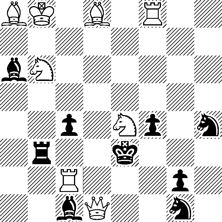 BK1B1R2/8/bN6/8/2p1Np1n/1r2k3/2R3p1/2bQ2n1