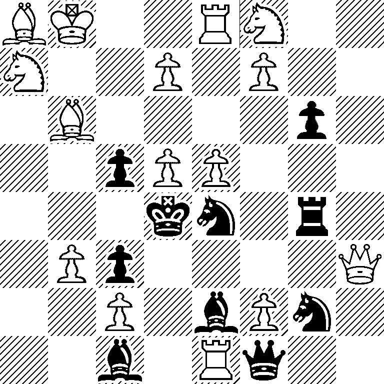 BK2RN2/N2P1P2/1B4p1/2pPP3/3kn1r1/1Pp4Q/2P1bPn1/2b1Rq2