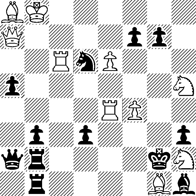 BK6/Q4pp1/2RnP3/p6N/4RP2/1p1p3p/qr4kN/1r4Bb