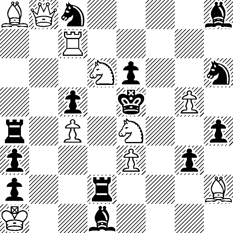 BQn4b/2R5/3Np2n/2p1k1P1/r1P1N2p/p3P1p1/p2r3B/K2b4