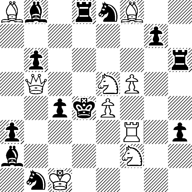 Bb1rnB2/6p1/1p5r/1Q2NP2/2pkP3/p4R1p/b4N2/1nK5