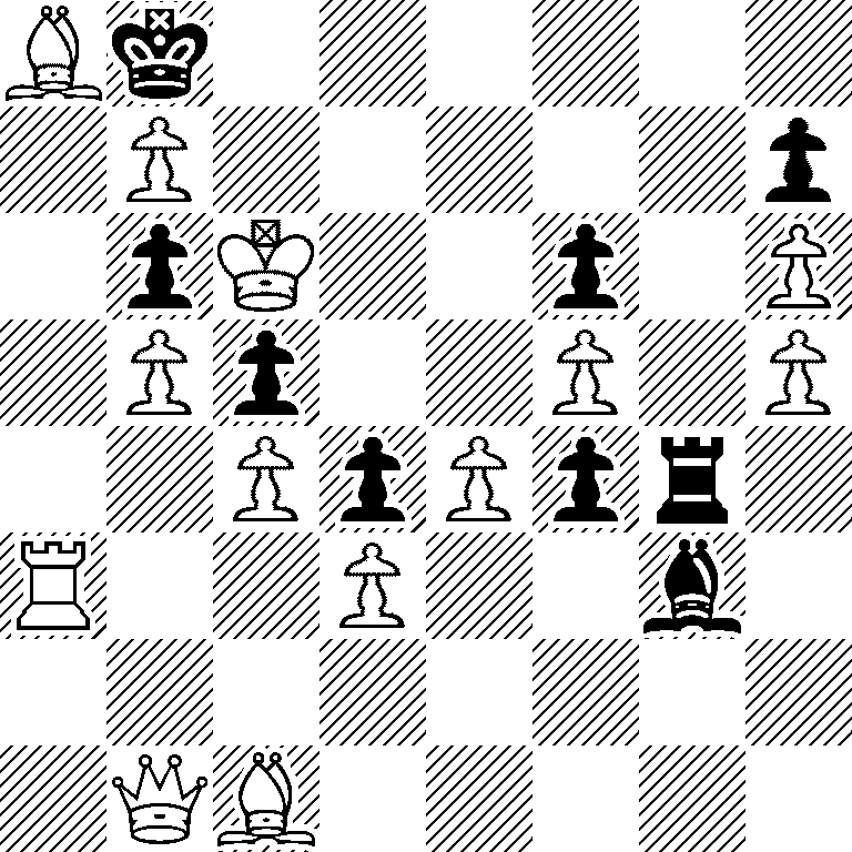 Bk6/1P5p/1pK2p1P/1Pp2P1P/2PpPpr1/R2P2b1/8/1QB5