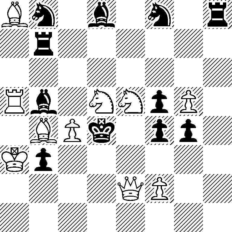 Bn1b1n1r/1r6/8/Rb1NNpP1/1BPk1pp1/Kp6/4QP2/8