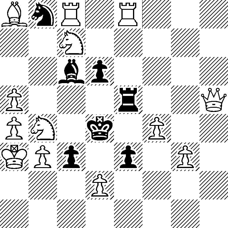 BnR1R3/2N5/2bp4/P3r2Q/PN1k1P2/KPp1p1P1/3P4/8