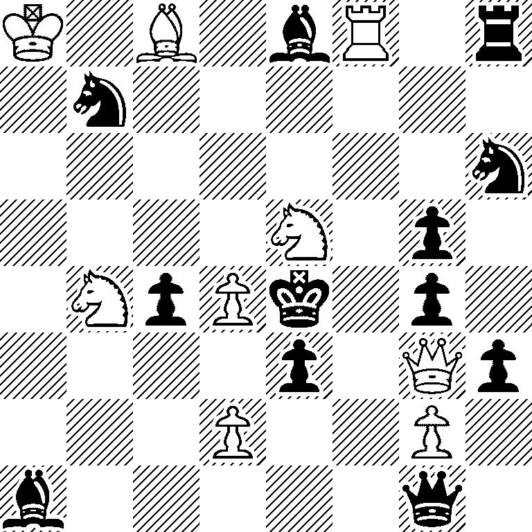 K1B1bR1r/1n6/7n/4N1p1/1NpPk1p1/4p1Qp/3P2P1/b5q1