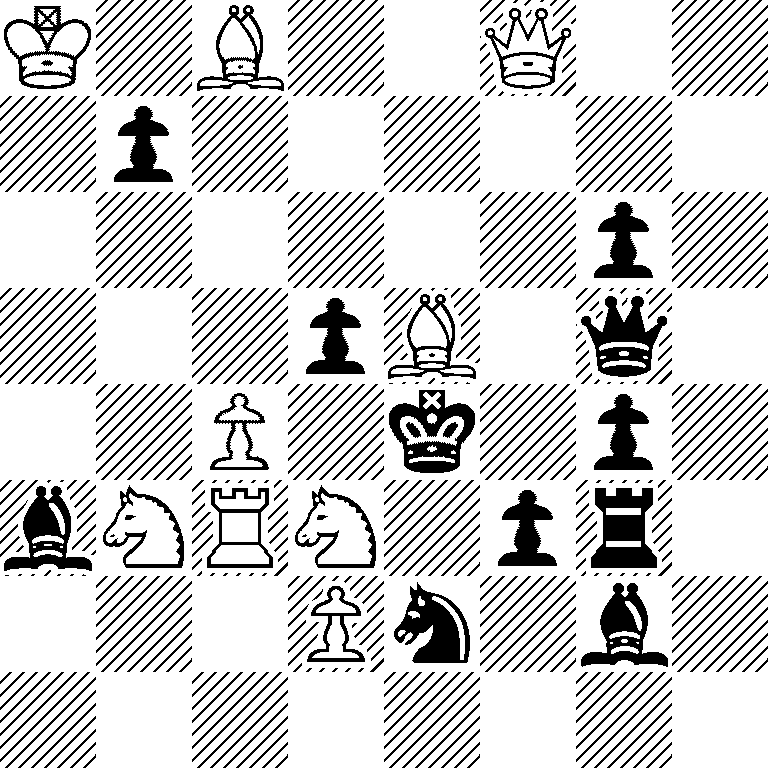 K1B2Q2/1p6/6p1/3pB1q1/2P1k1p1/bNRN1pr1/3Pn1b1/8