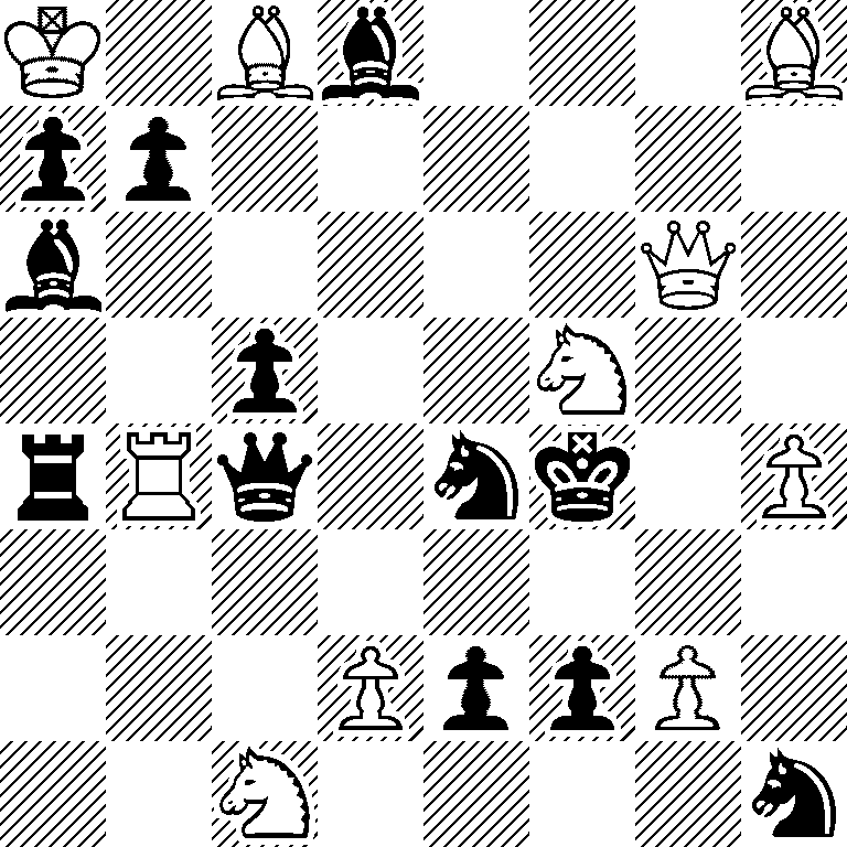 K1Bb3B/pp6/b5Q1/2p2N2/rRq1nk1P/8/3PppP1/2N4n