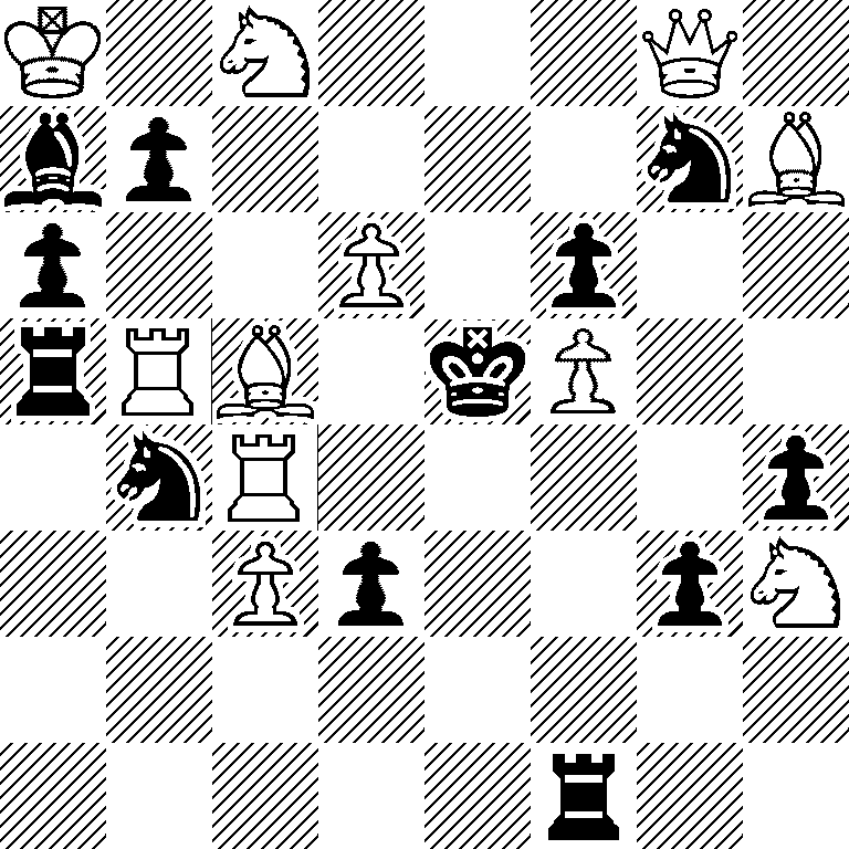 K1N3Q1/bp4nB/p2P1p2/rRB1kP2/1nR4p/2Pp2pN/8/5r2
