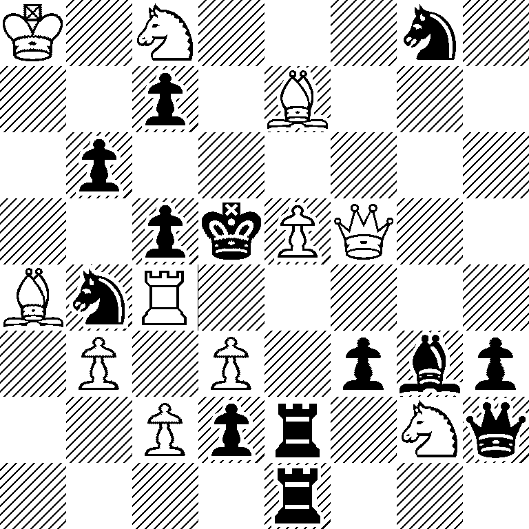 K1N3n1/2p1B3/1p6/2pkPQ2/BnR5/1P1P1pbp/2Ppr1Nq/4r3