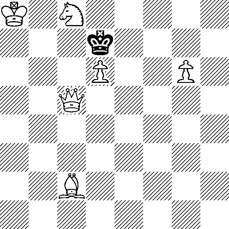 K1N5/3k4/3P2P1/2Q5/8/8/2B5/8