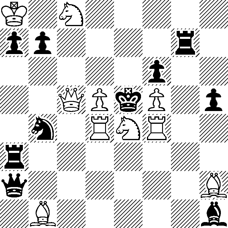 K1N5/pp4r1/5p2/2QPkP1p/1n1RNR2/r7/q6B/1B5b