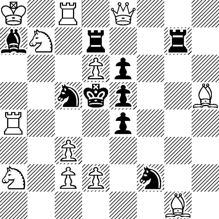 K1R1Q3/bN1r2r1/3Pp3/2nkp2B/R3p3/2P5/N1PP1n2/6B1