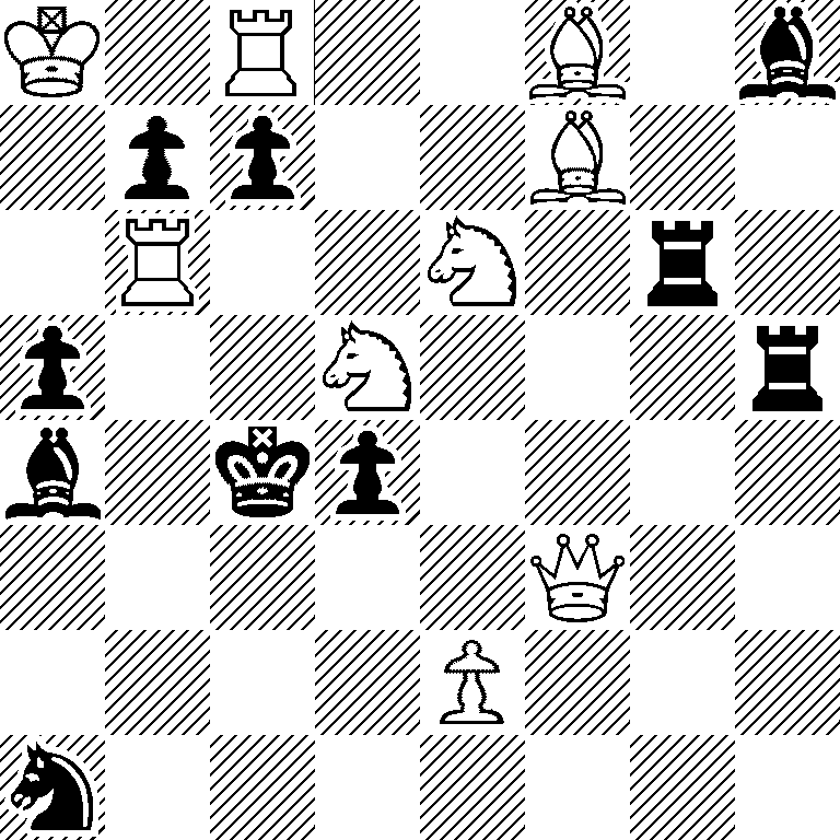 K1R2B1b/1pp2B2/1R2N1r1/p2N3r/b1kp4/5Q2/4P3/n7