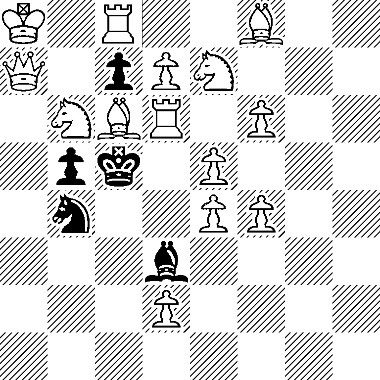 K1R2B2/Q1pPN3/1NBR1P2/1pk1P3/1n2PP2/3b4/3P4/8