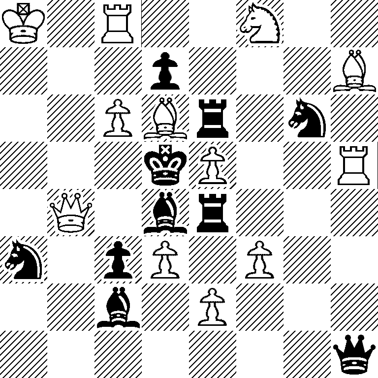 K1R2N2/3p3B/2PBr1n1/3kP2R/1Q1br3/n1pP1P2/2b1P3/7q