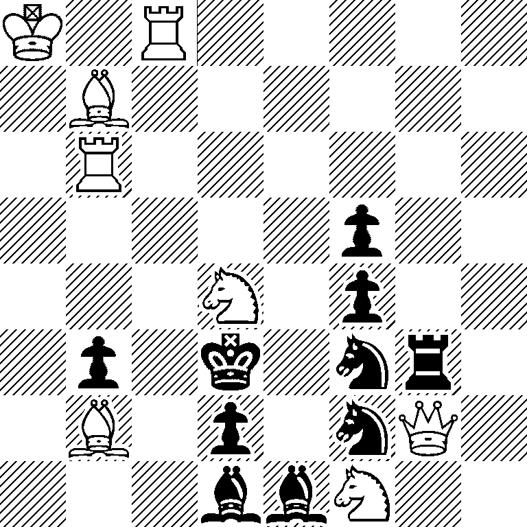 K1R5/1B6/1R6/5p2/3N1p2/1p1k1nr1/1B1p1nQ1/3bbN2