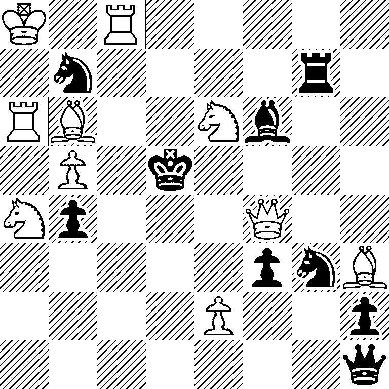 K1R5/1n4r1/RB2Nb2/1P1k4/Np3Q2/5pnB/4P2p/7q