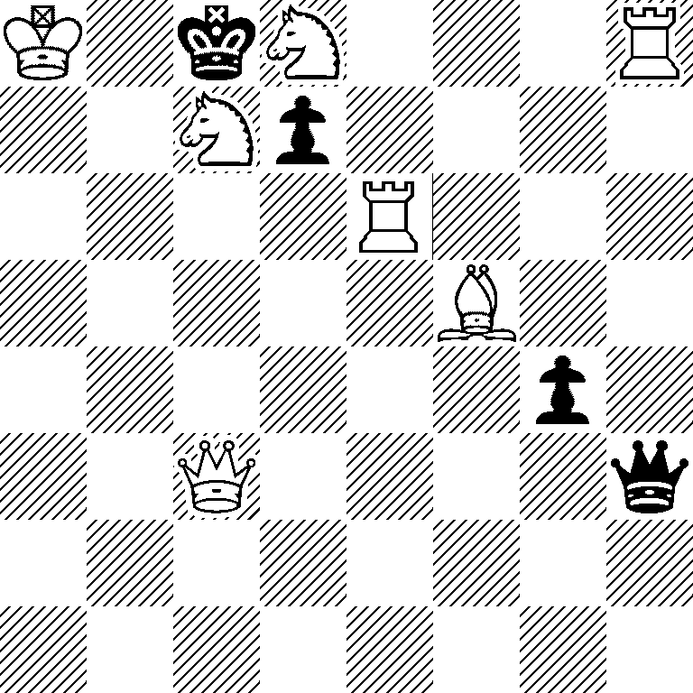 K1kN3R/2Np4/4R3/5B2/6p1/2Q4q/8/8