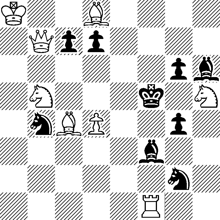 K2B4/1Qpp4/6pb/1N3k1N/1nBP2p1/5b2/6n1/5R2