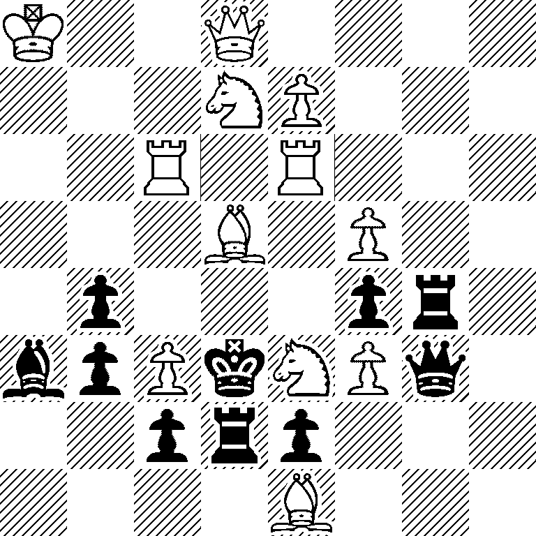 K2Q4/3NP3/2R1R3/3B1P2/1p3pr1/bpPkNPq1/2prp3/4B3