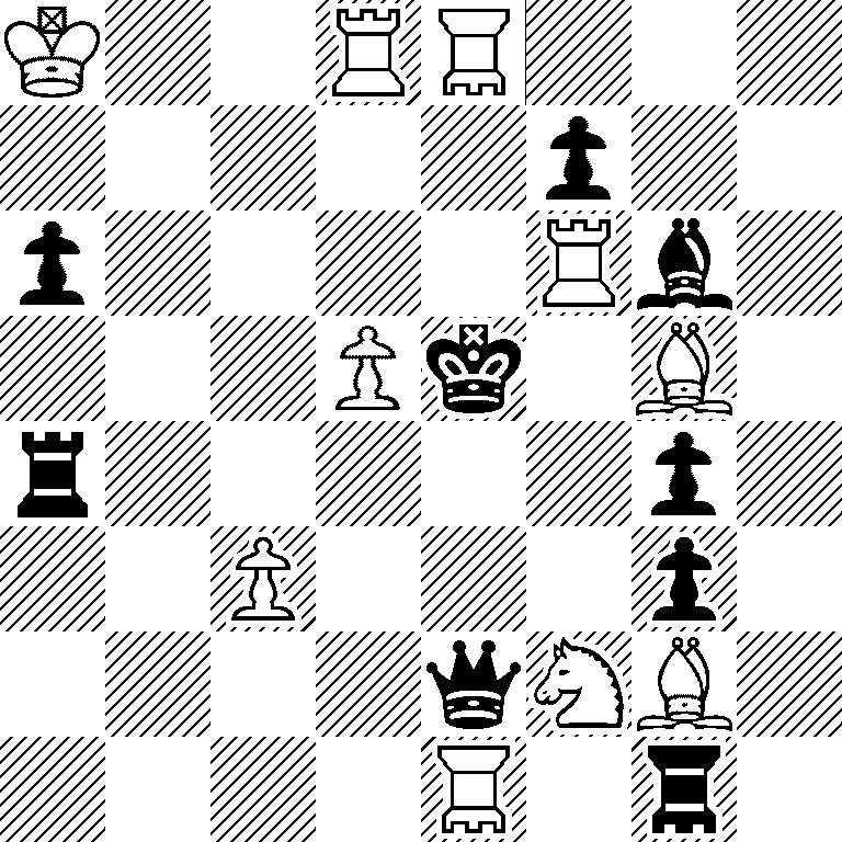 K2R*2R3/5p2/p4Rb1/3Pk1B1/r5p1/2P3p1/4qSB1/4*2R1*2r1