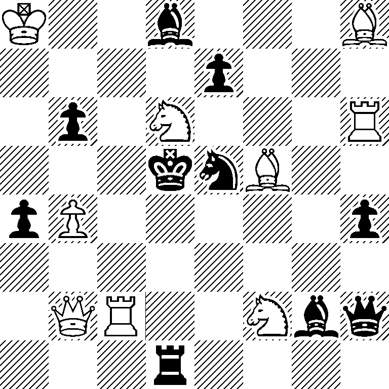 K2b3B/4p3/1p1N3R/3knB2/pP5p/8/1QR2Nbq/3r4