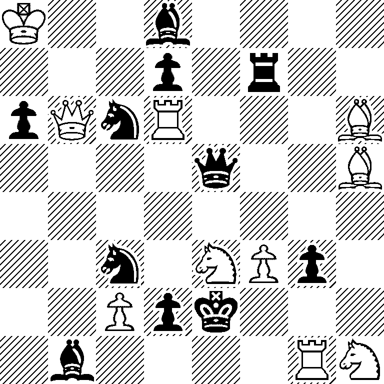 K2b4/3p1r2/pQnR3B/4q2B/8/2n1NPp1/2Ppk3/1b4RN